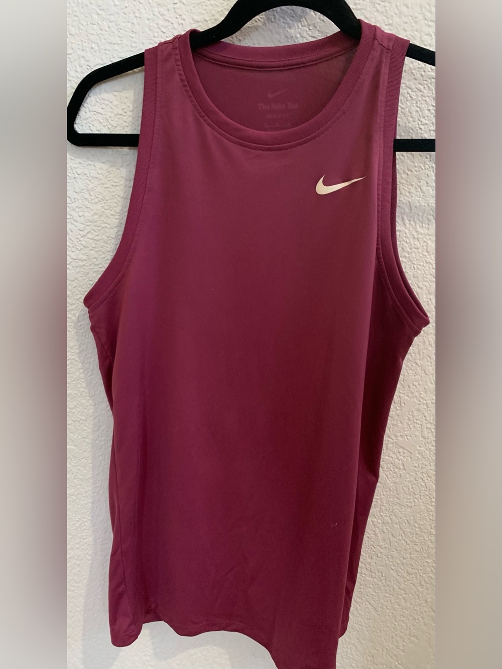 Nike Tee Dri Fit Women's Magenta Athletic Tank with White Swoosh